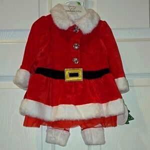 New Koala Kids Red Santa Claus Costume Set Size 0-3 Months